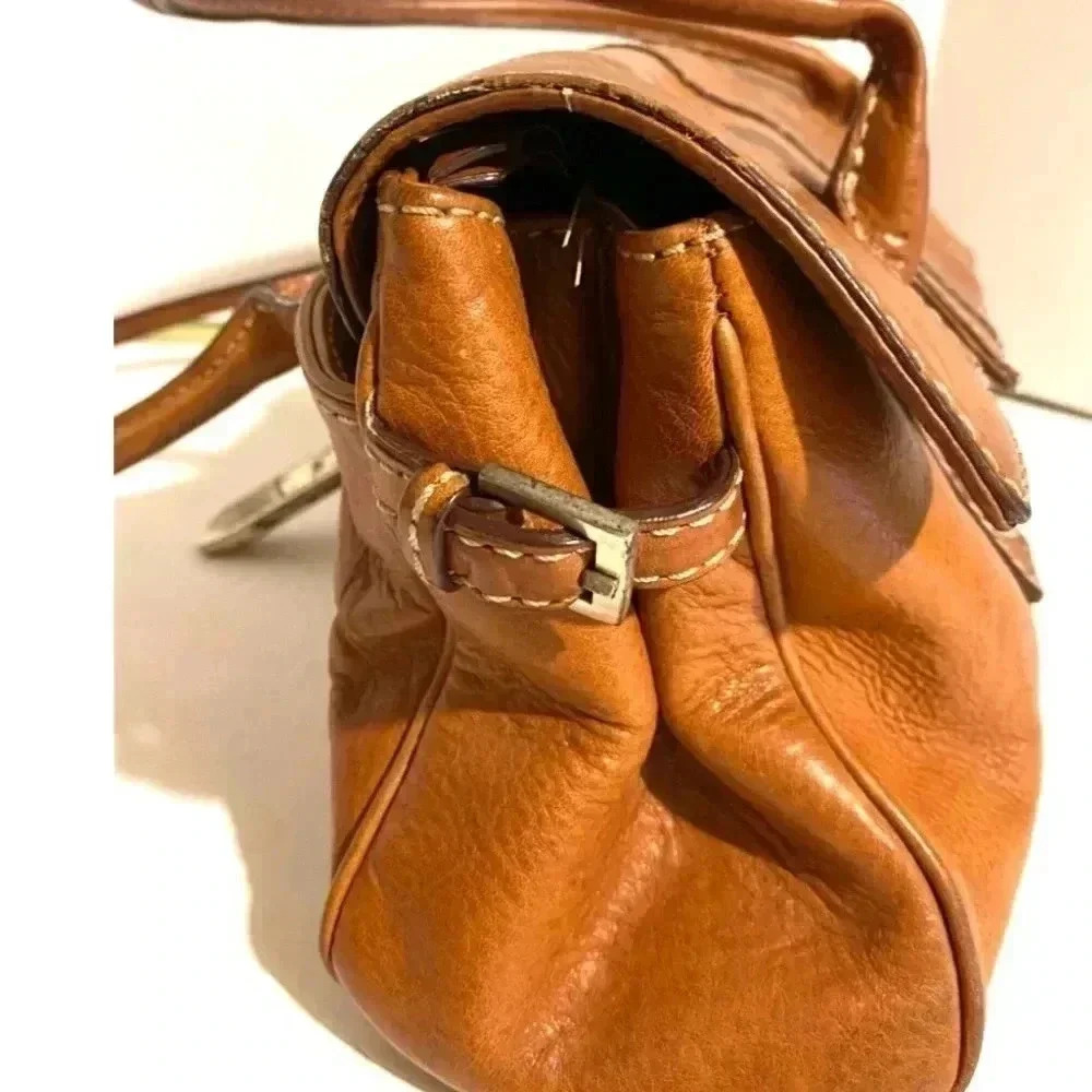 Michael Kors brown distressed leather satchel handbag - Picture 7 of 11